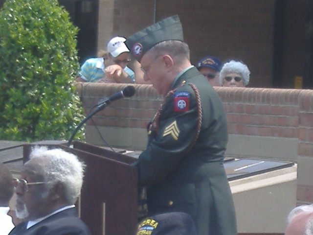 Ed Tattersall read the list of 187 names that represent Wicomico County's war toll since World War I.