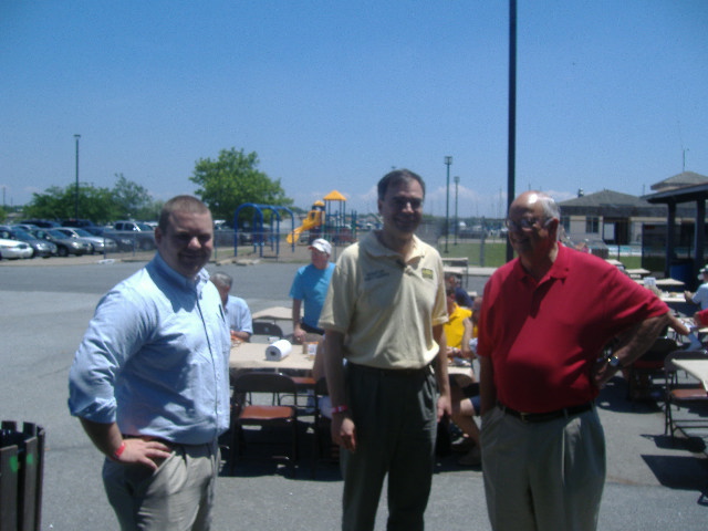 The pic is a touch blurry, but you can still tell the players. From left, Dustin Mills, State Senator Andy Harris, and host Delegate Page Elmore.