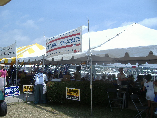 There was a fairly small Democrat tent there. No O'Malley, small tent.